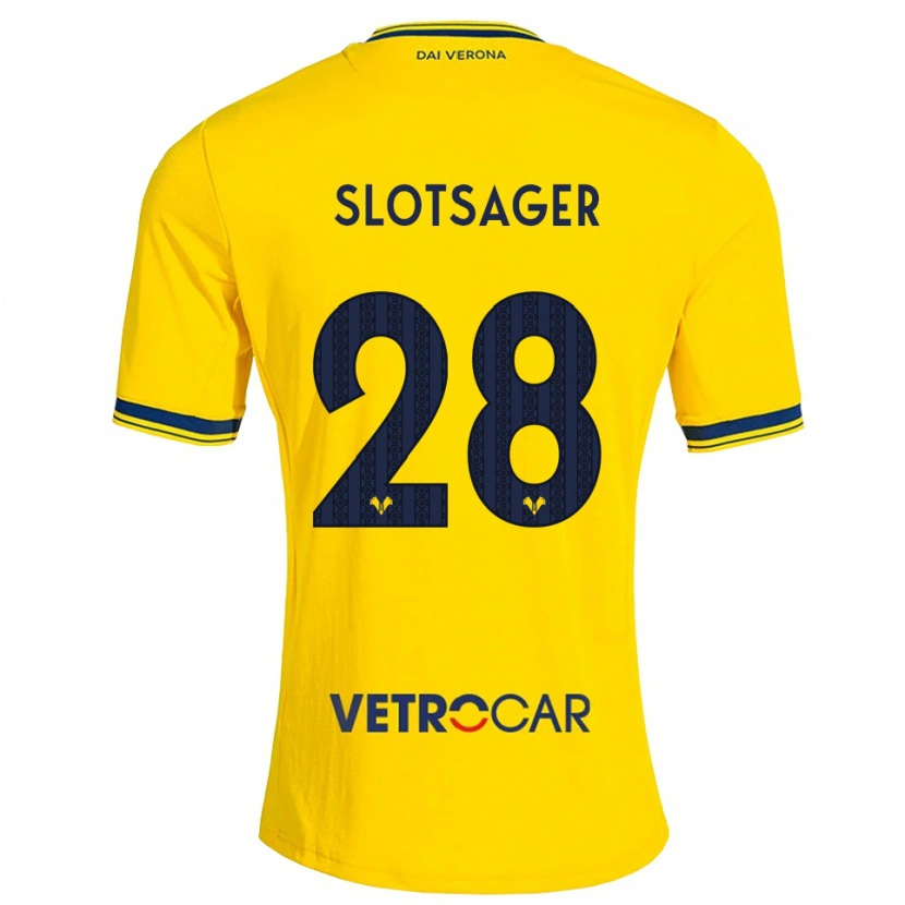 Danxen Damen Tobias Slotsager #28 Gelb Rot Auswärtstrikot Trikot 2026/27 T-Shirt Österreich