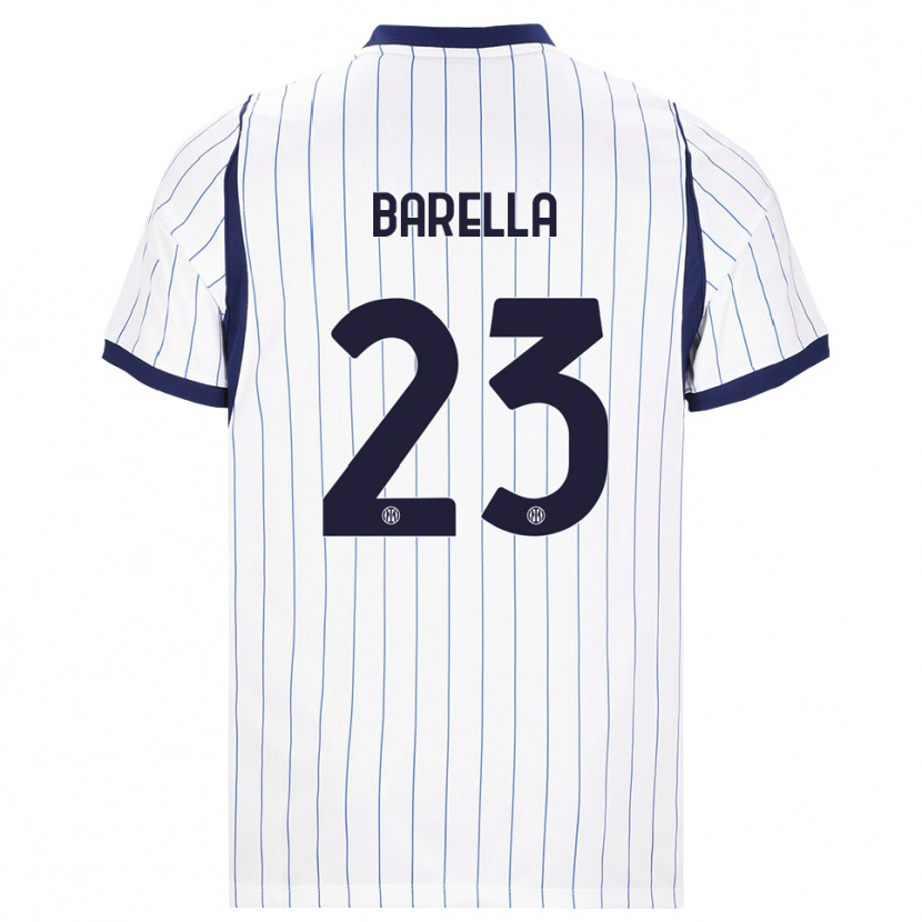 Danxen Damen Nicolò Barella #23 Weiß Dunkelblau Auswärtstrikot Trikot 2026/27 T-Shirt Österreich