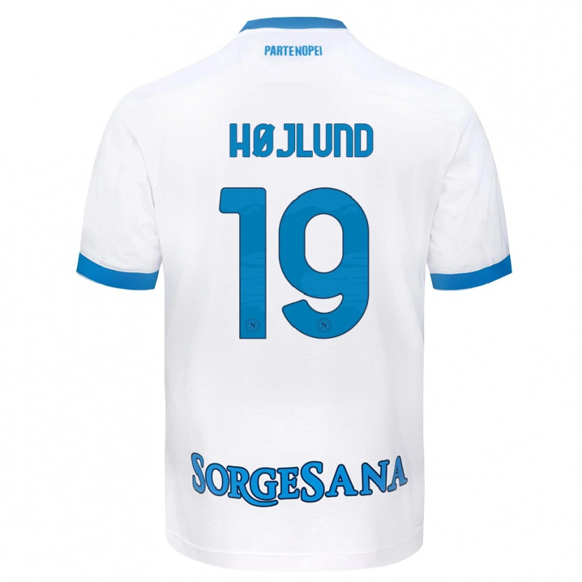 Danxen Damen Rasmus Højlund #19 Weiß Hellblau Auswärtstrikot Trikot 2026/27 T-Shirt Österreich