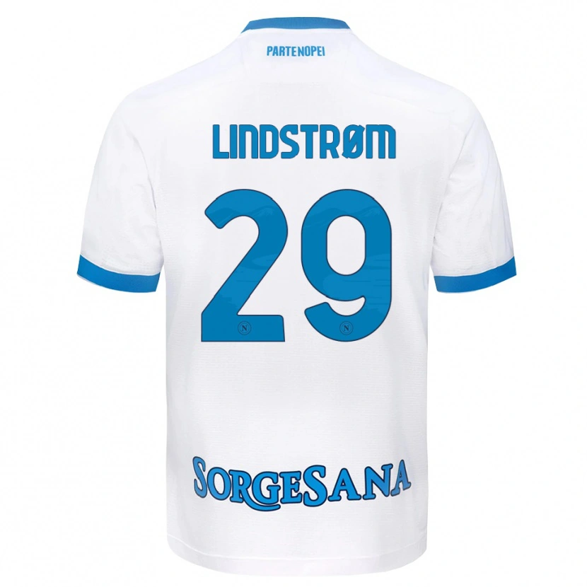 Danxen Damen Jesper Lindstrøm #29 Weiß Hellblau Auswärtstrikot Trikot 2026/27 T-Shirt Österreich