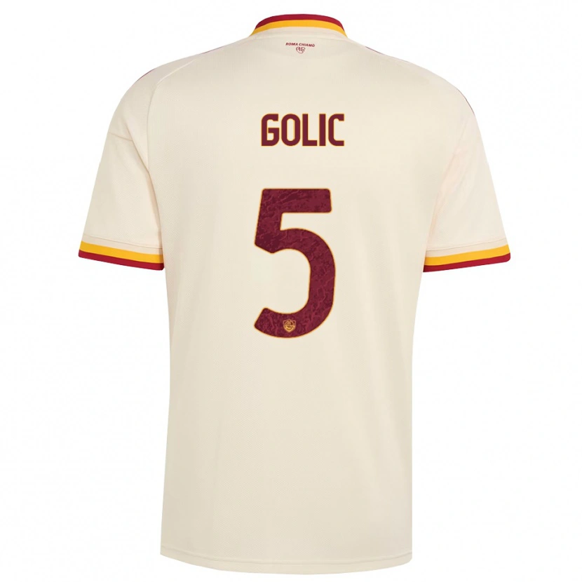 Danxen Damen Lovro Golic #5 Champagner Rot Gelb Auswärtstrikot Trikot 2026/27 T-Shirt Österreich