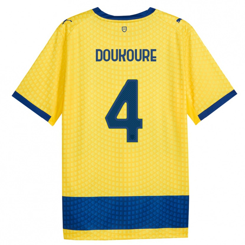 Danxen Damen Vamoussa Doukoure #4 Gelb Blau Schwarz Auswärtstrikot Trikot 2026/27 T-Shirt Österreich