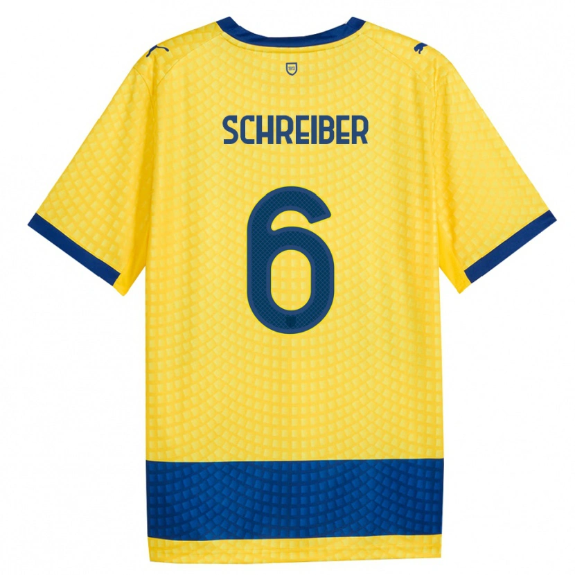 Danxen Damen Fabio Schreiber #6 Gelb Blau Schwarz Auswärtstrikot Trikot 2026/27 T-Shirt Österreich