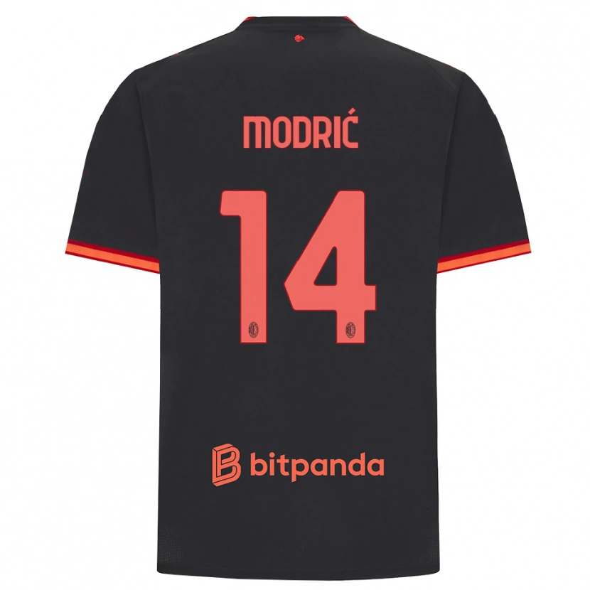 Danxen Damen Luka Modrić #14 Schwarz Rot Ausweichtrikot Trikot 2026/27 T-Shirt Österreich