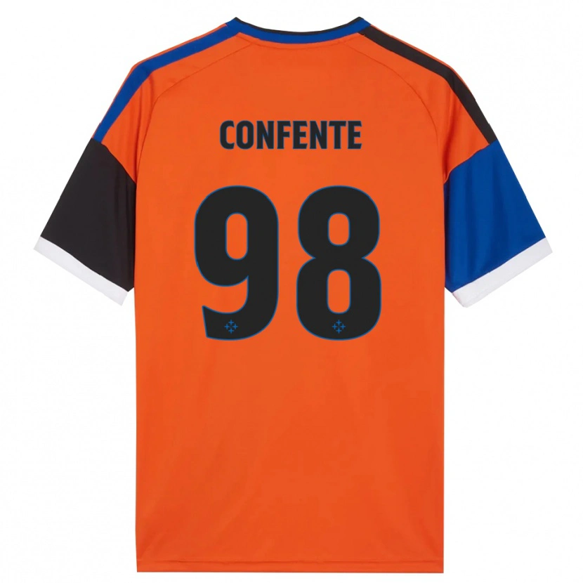Danxen Damen Alessandro Confente #98 Orange Blau Schwarz Weiß Auswärtstrikot Trikot 2026/27 T-Shirt Österreich