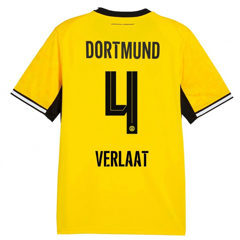 Danxen Kinder Jesper Verlaat #4 Gelb Schwarz Weiß Heimtrikot Trikot 2026/27 T-Shirt Österreich