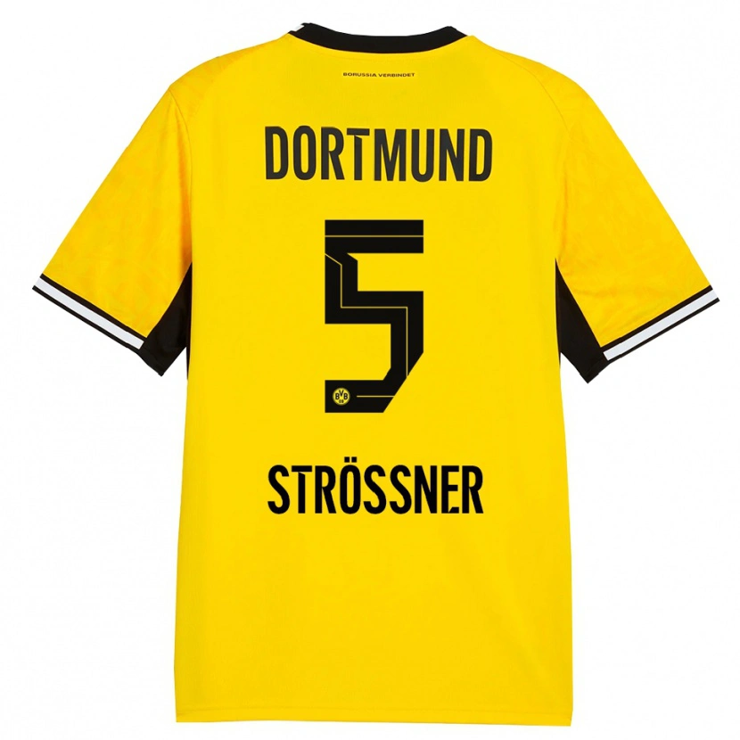 Danxen Kinder Lenni Strößner #5 Gelb Schwarz Weiß Heimtrikot Trikot 2026/27 T-Shirt Österreich