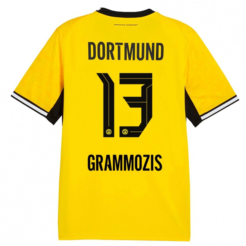 Danxen Kinder Athanasios Grammozis #13 Gelb Schwarz Weiß Heimtrikot Trikot 2026/27 T-Shirt Österreich