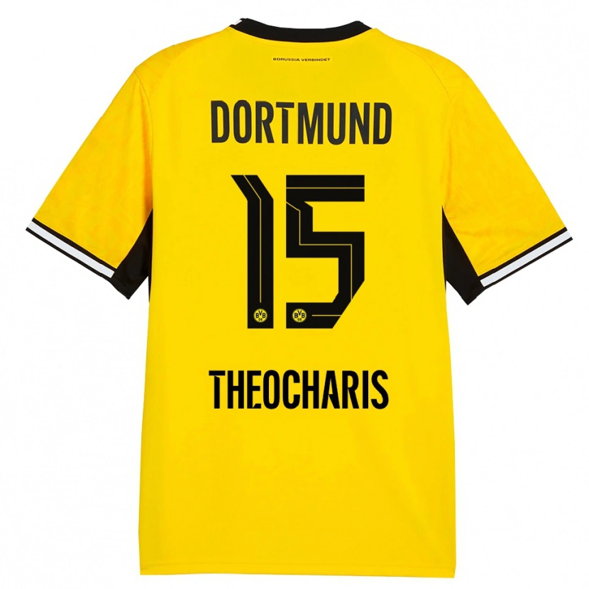 Danxen Kinder Elefterios Theocharis #15 Gelb Schwarz Weiß Heimtrikot Trikot 2026/27 T-Shirt Österreich