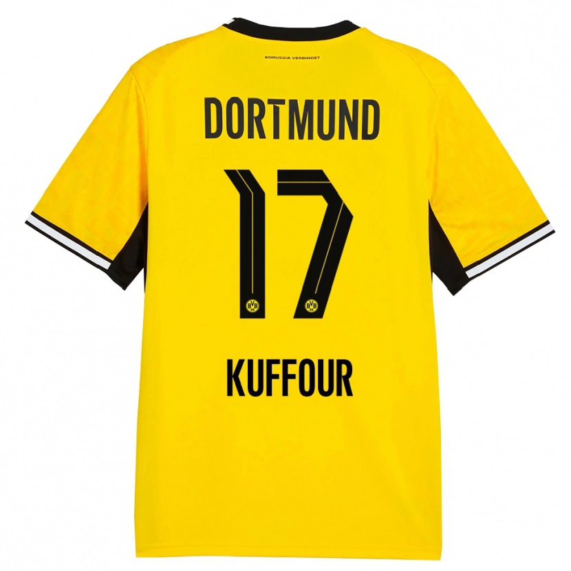 Danxen Kinder Lloyd-Addo Kuffour #17 Gelb Schwarz Weiß Heimtrikot Trikot 2026/27 T-Shirt Österreich