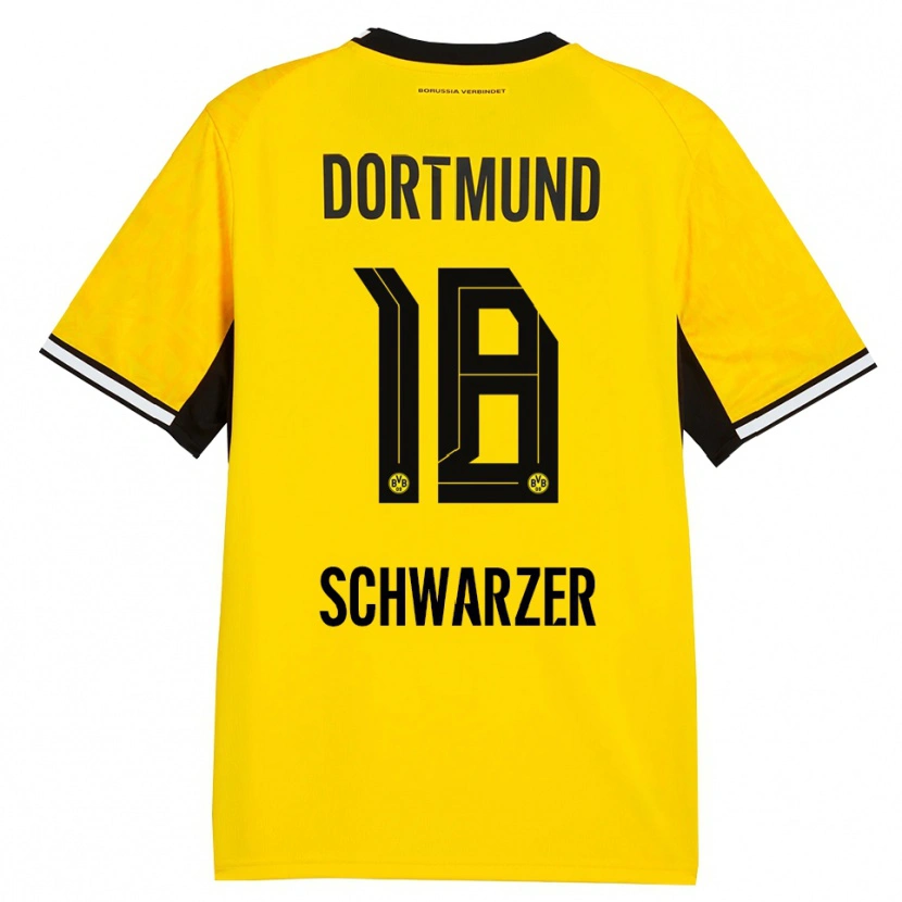 Danxen Kinder Jonas Schwarzer #18 Gelb Schwarz Weiß Heimtrikot Trikot 2026/27 T-Shirt Österreich