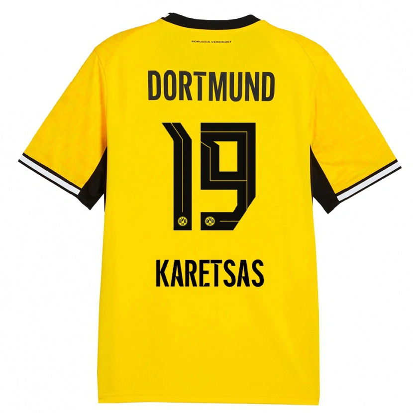 Danxen Kinder Konstantinos Karetsas #19 Gelb Schwarz Weiß Heimtrikot Trikot 2026/27 T-Shirt Österreich
