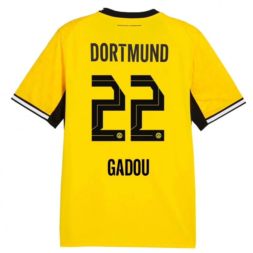 Danxen Kinder Joane Gadou #22 Gelb Schwarz Weiß Heimtrikot Trikot 2026/27 T-Shirt Österreich