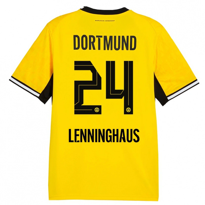Danxen Kinder Mika Lenninghaus #24 Gelb Schwarz Weiß Heimtrikot Trikot 2026/27 T-Shirt Österreich