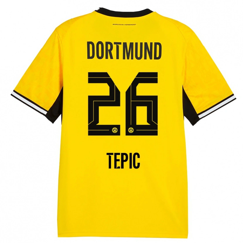 Danxen Kinder Lyon Tepic #26 Gelb Schwarz Weiß Heimtrikot Trikot 2026/27 T-Shirt Österreich