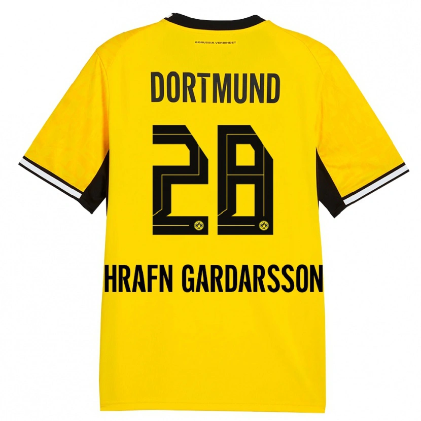 Danxen Kinder Bjarki Hrafn Gardarsson #28 Gelb Schwarz Weiß Heimtrikot Trikot 2026/27 T-Shirt Österreich