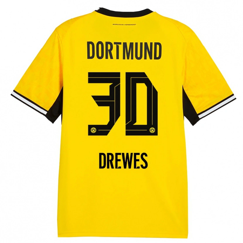 Danxen Kinder Patrick Drewes #30 Gelb Schwarz Weiß Heimtrikot Trikot 2026/27 T-Shirt Österreich