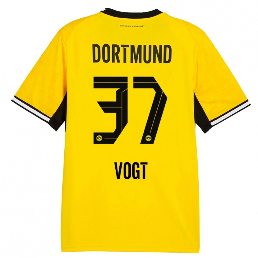Danxen Kinder Levin Vogt #37 Gelb Schwarz Weiß Heimtrikot Trikot 2026/27 T-Shirt Österreich