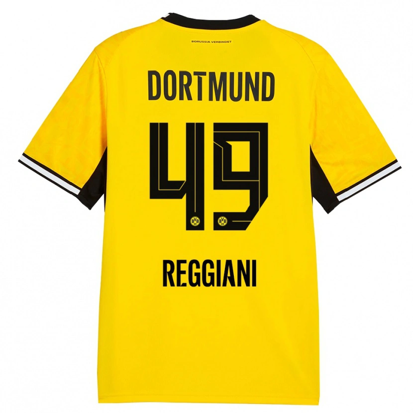 Danxen Kinder Luca Reggiani #49 Gelb Schwarz Weiß Heimtrikot Trikot 2026/27 T-Shirt Österreich