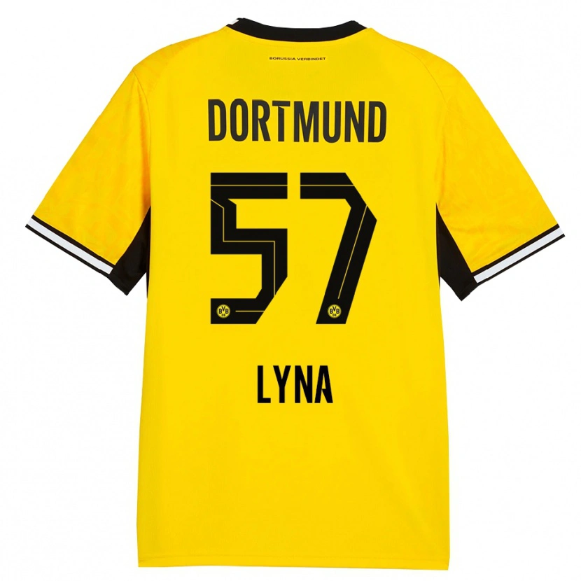 Danxen Kinder Schwarz Lyna #57 Gelb Schwarz Weiß Heimtrikot Trikot 2026/27 T-Shirt Österreich