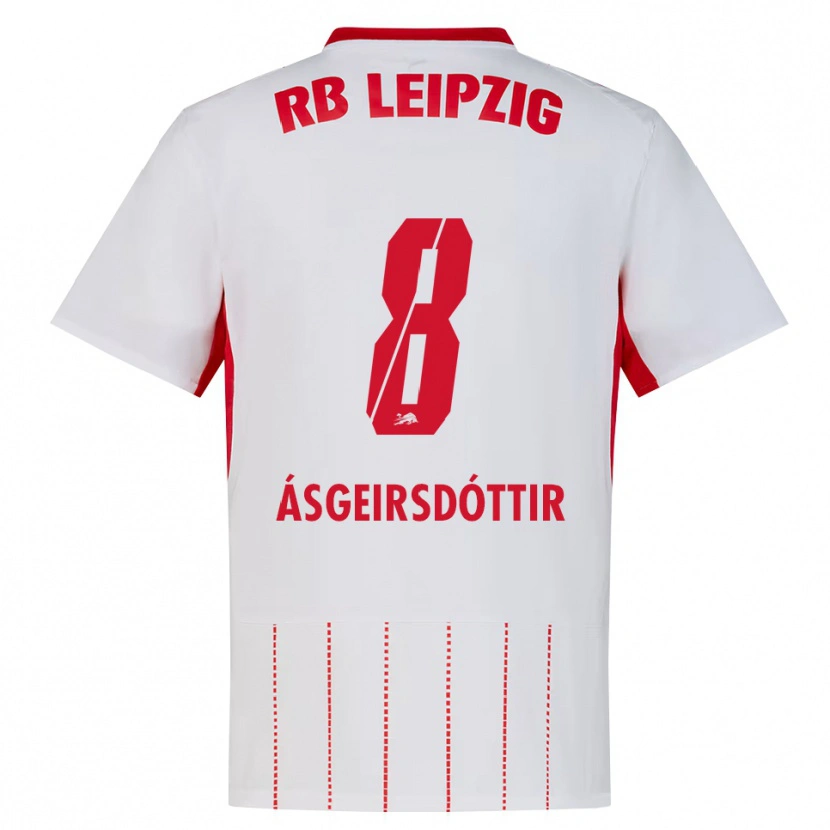 Danxen Kinder Emilía Kiær Ásgeirsdóttir #8 Rot Weiß Gelb Heimtrikot Trikot 2026/27 T-Shirt Österreich