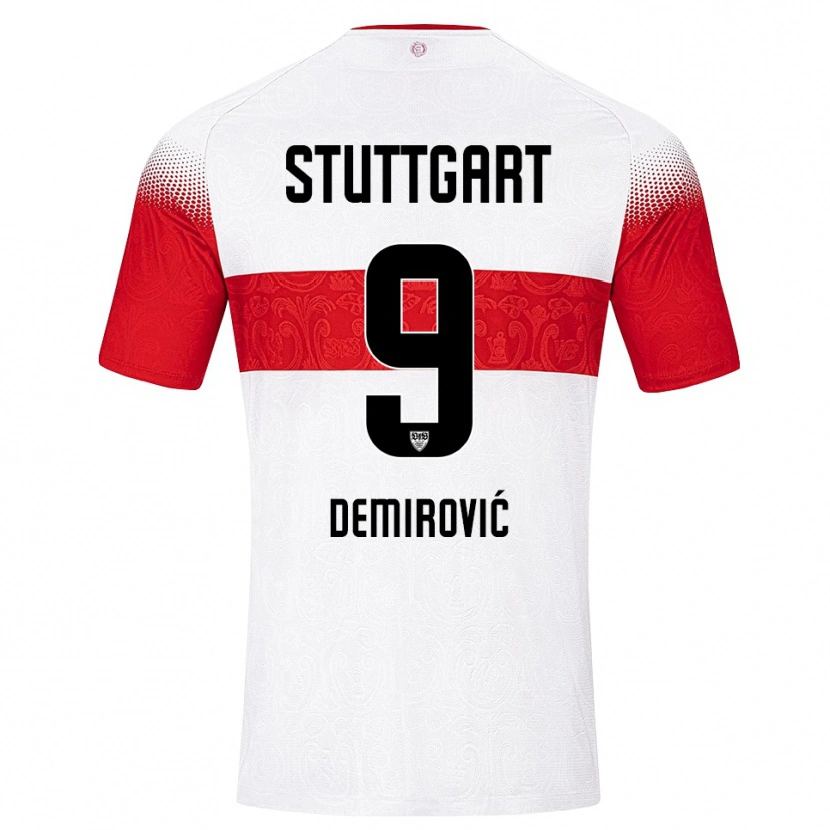 Danxen Kinder Ermedin Demirovic #9 Weiß Rot Gelb Heimtrikot Trikot 2026/27 T-Shirt Österreich