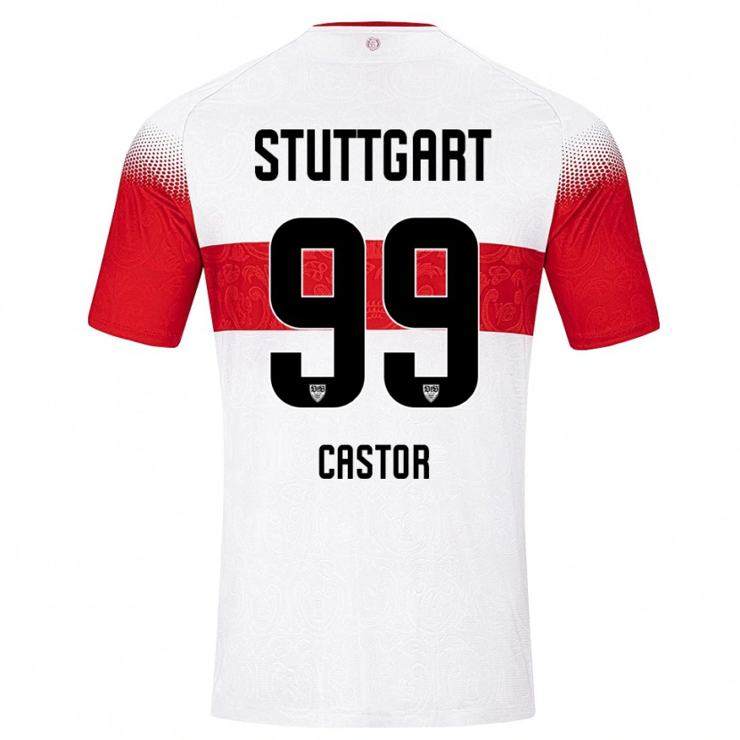 Danxen Kinder Gillian Castor #99 Weiß Rot Gelb Heimtrikot Trikot 2026/27 T-Shirt Österreich