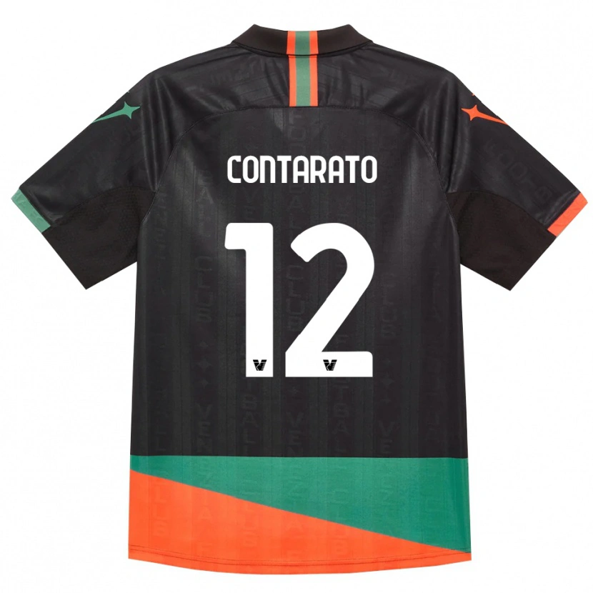 Danxen Kinder Ettore Contarato #12 Schwarz Orange Grün Heimtrikot Trikot 2026/27 T-Shirt Österreich