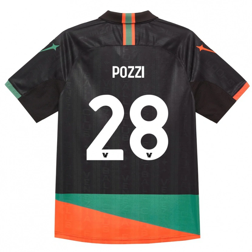 Danxen Kinder Alessio Pozzi #28 Schwarz Orange Grün Heimtrikot Trikot 2026/27 T-Shirt Österreich