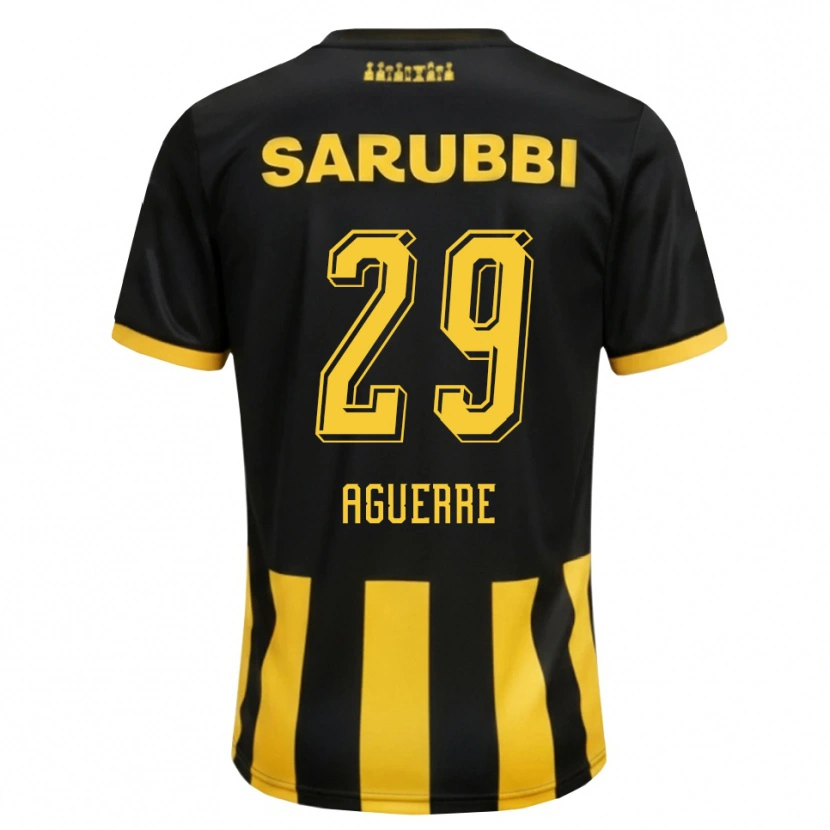 Danxen Kinder Washington Aguerre #29 Schwarz Gelb Heimtrikot Trikot 2026/27 T-Shirt Österreich