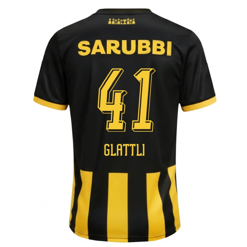 Danxen Kinder Tiago Glattli #41 Schwarz Gelb Heimtrikot Trikot 2026/27 T-Shirt Österreich