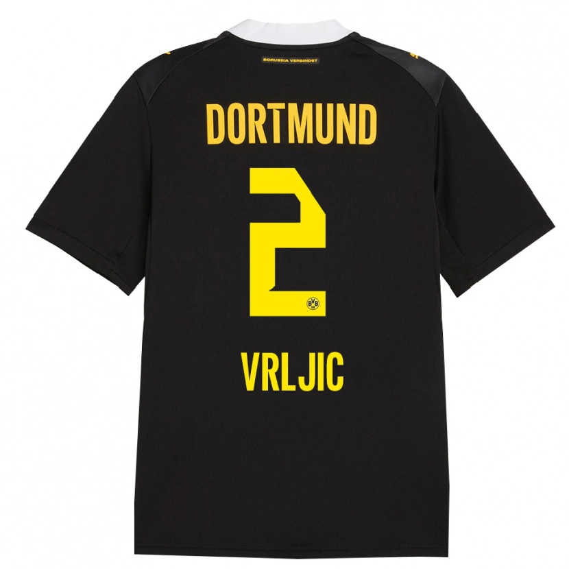 Danxen Kinder Daniel Vrljic #2 Schwarz Rot Gelb Auswärtstrikot Trikot 2026/27 T-Shirt Österreich