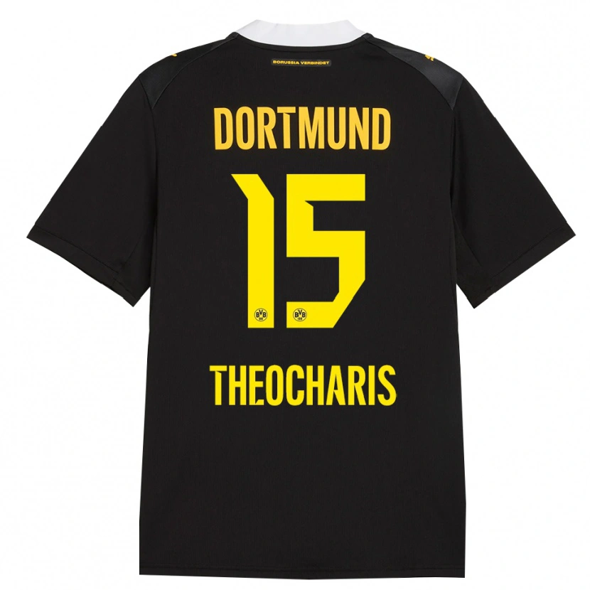 Danxen Kinder Elefterios Theocharis #15 Schwarz Rot Gelb Auswärtstrikot Trikot 2026/27 T-Shirt Österreich