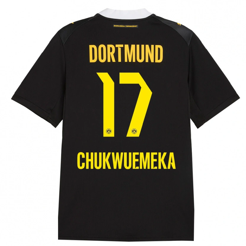 Danxen Kinder Carney Chukwuemeka #17 Schwarz Rot Gelb Auswärtstrikot Trikot 2026/27 T-Shirt Österreich