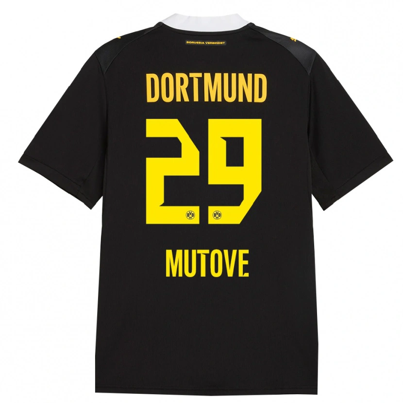 Danxen Kinder Kevin Mutove #29 Schwarz Rot Gelb Auswärtstrikot Trikot 2026/27 T-Shirt Österreich
