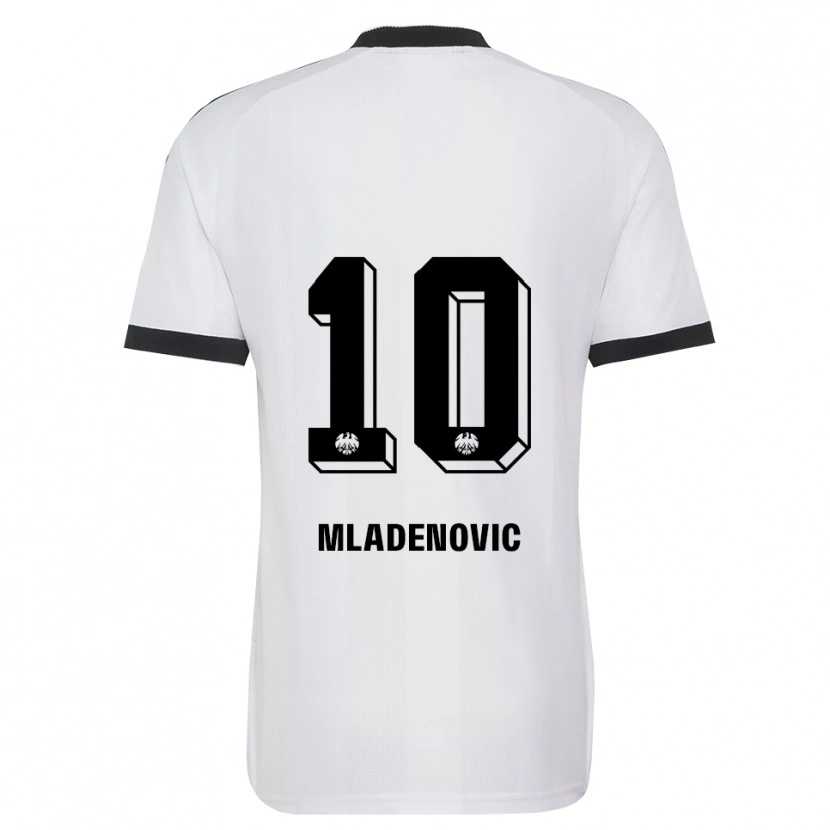 Danxen Kinder Marko Mladenovic #10 Schwarz Weiß Auswärtstrikot Trikot 2026/27 T-Shirt Österreich