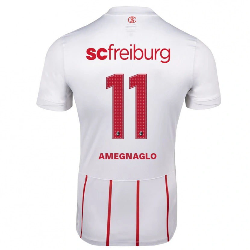 Danxen Kinder David Amegnaglo #11 Weiß Rot Gelb Auswärtstrikot Trikot 2026/27 T-Shirt Österreich