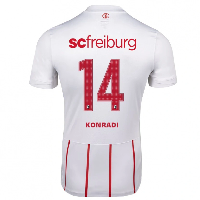 Danxen Kinder Lennart Konradi #14 Weiß Rot Gelb Auswärtstrikot Trikot 2026/27 T-Shirt Österreich