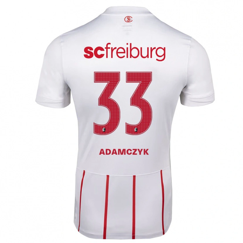 Danxen Kinder Rebecca Adamczyk #33 Weiß Rot Gelb Auswärtstrikot Trikot 2026/27 T-Shirt Österreich