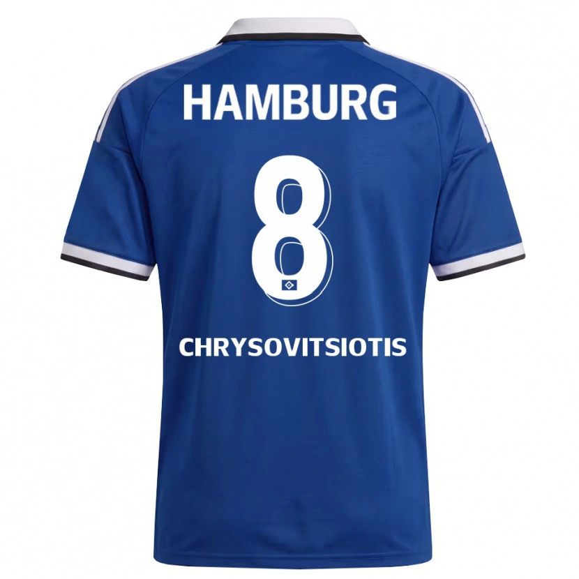 Danxen Kinder Stefanos Chrysovitsiotis #8 Weiß Blau Auswärtstrikot Trikot 2026/27 T-Shirt Österreich