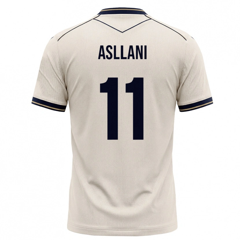 Danxen Kinder Fisnik Asllani #11 Creme Tiefblau Auswärtstrikot Trikot 2026/27 T-Shirt Österreich