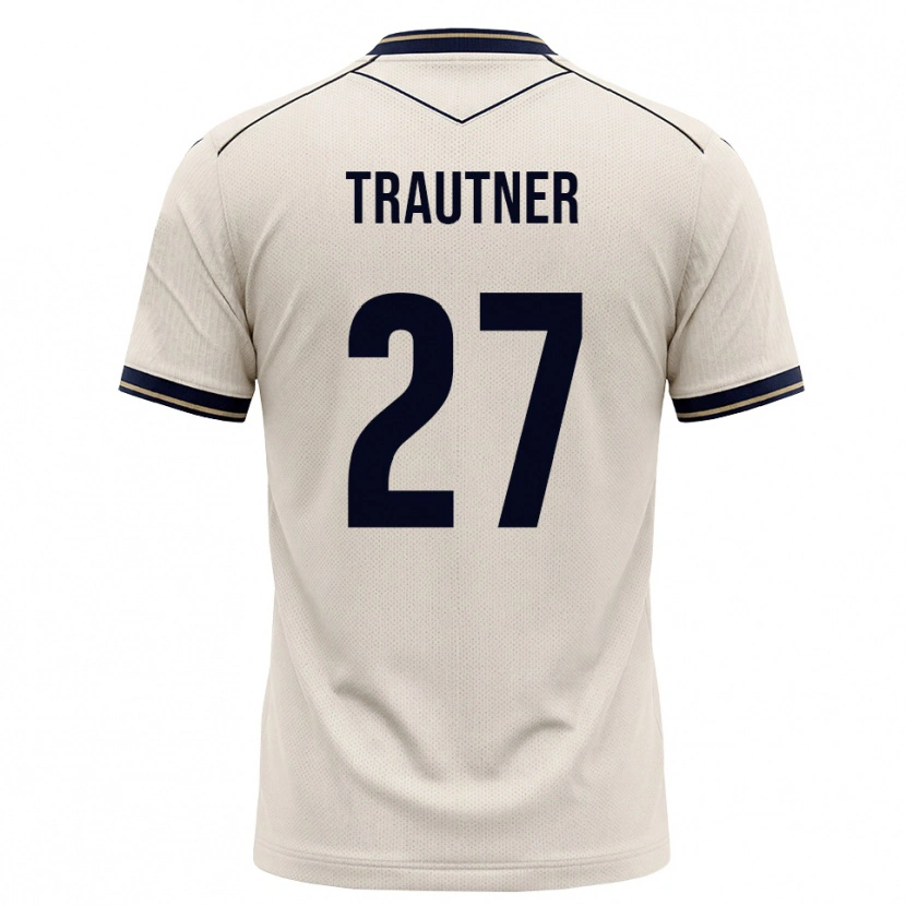 Danxen Kinder Tobias Trautner #27 Creme Tiefblau Auswärtstrikot Trikot 2026/27 T-Shirt Österreich