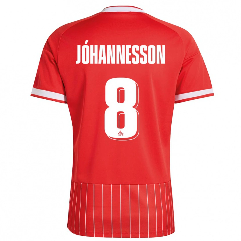 Danxen Kinder Ísak Jóhannesson #8 Rot Weiß Grün Auswärtstrikot Trikot 2026/27 T-Shirt Österreich