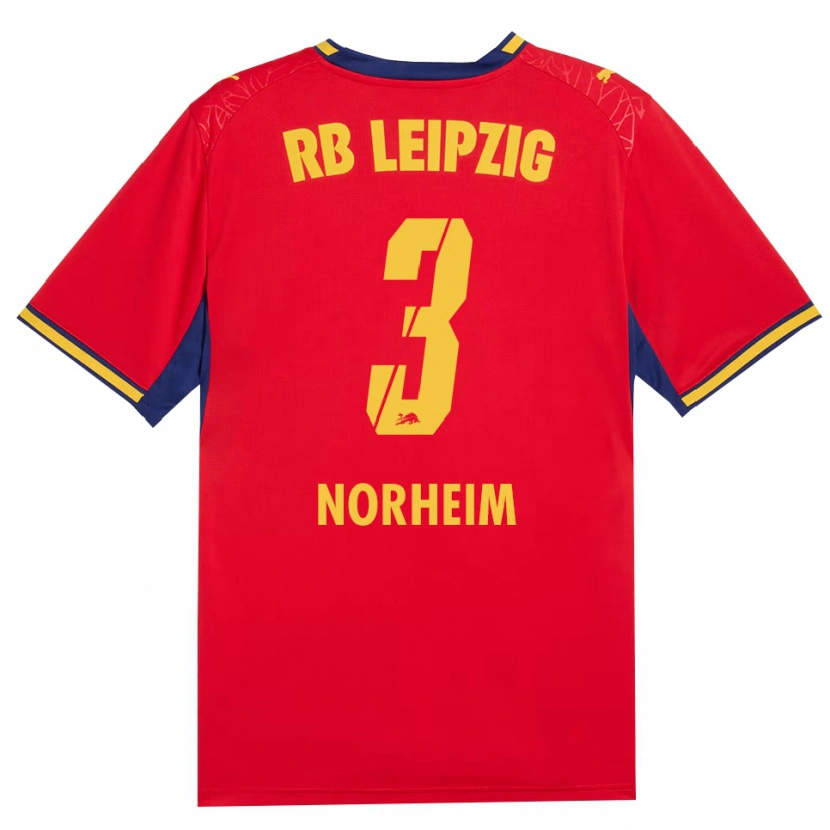 Danxen Kinder Andrea Norheim #3 Rot Gelb Königsblau Auswärtstrikot Trikot 2026/27 T-Shirt Österreich