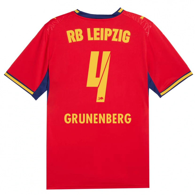 Danxen Kinder Rucy Grunenberg #4 Rot Gelb Königsblau Auswärtstrikot Trikot 2026/27 T-Shirt Österreich