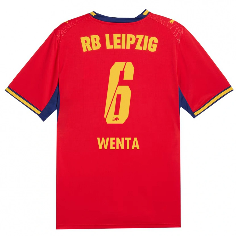 Danxen Kinder Julian Wenta #6 Rot Gelb Königsblau Auswärtstrikot Trikot 2026/27 T-Shirt Österreich