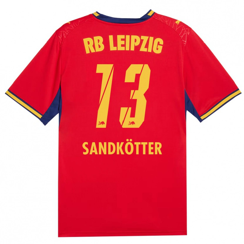 Danxen Kinder Constantin Sandkötter #13 Rot Gelb Königsblau Auswärtstrikot Trikot 2026/27 T-Shirt Österreich