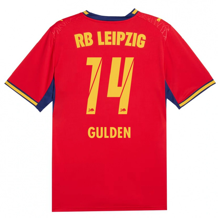 Danxen Kinder Erik Gulden #14 Rot Gelb Königsblau Auswärtstrikot Trikot 2026/27 T-Shirt Österreich