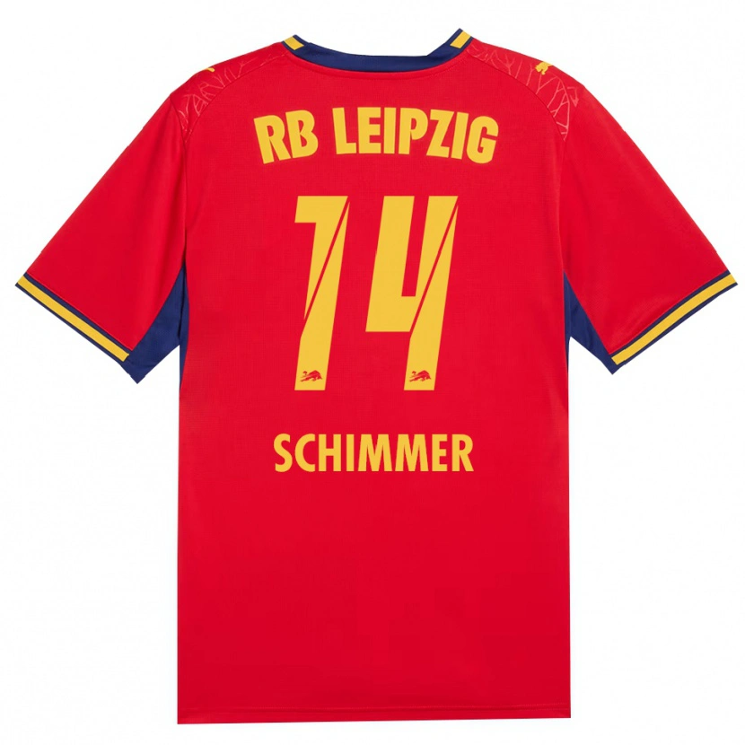 Danxen Kinder Marleen Schimmer #14 Rot Gelb Königsblau Auswärtstrikot Trikot 2026/27 T-Shirt Österreich