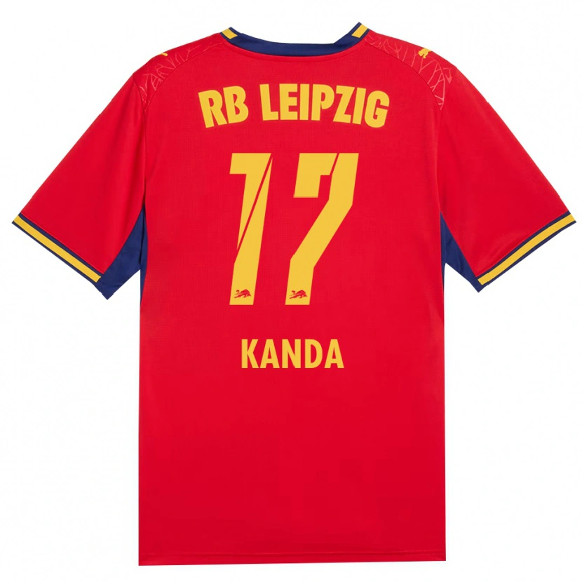 Danxen Kinder Taito Kanda #17 Rot Gelb Königsblau Auswärtstrikot Trikot 2026/27 T-Shirt Österreich